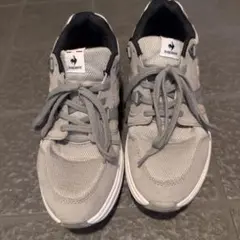 ルコック　グレー スエード メッシュ スニーカー