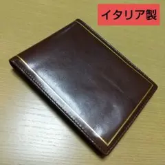 イタリア製 アンティーク デザイン レア 希少 二つ折り財布 レザー 薄型