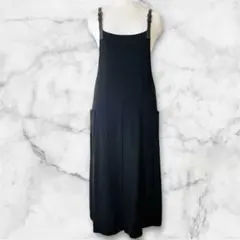 【美品✨】FENNEL×ノリタケ コラボ ジャンパースカート 黒 M 肩紐調節可