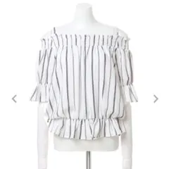 INGNI イング ストライプ柄 ブラウス オフショル トップス カットソー