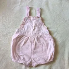 PETIT BATEAU ピンクストライプ サロペット 18m