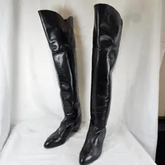 【希少】ヴァレンティノガラヴァーニ 本革 ニーハイブーツ 24cm 黒
