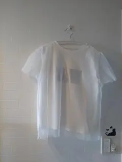 ホワイト 半袖シャツ シンプルロゴ