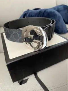GUCCI ブラック GGパターン ベルト