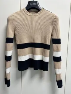 Armani Exchange リブ編みストライプニットセーター