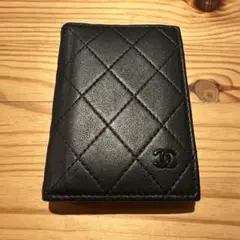 CHANEL ブラック レザー カードケース