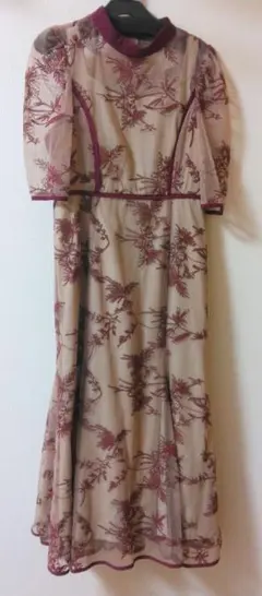 Dorry Dollバイカラーエンブロイダリードレス Lサイズ ピンク 結婚式