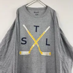Champion チャンピオン ロゴロンT 長袖Tシャツ グレー