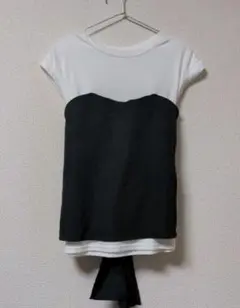 セレクトモカ　Tシャツ　リボン　 ホワイト　ブラック　М