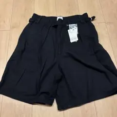 coen ブラック グルカハーフパンツ Lサイズ　麻混