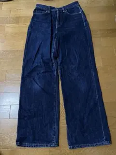 UNIQLO ユニクロ ワイドストレートジーンズ 23 ネイビー