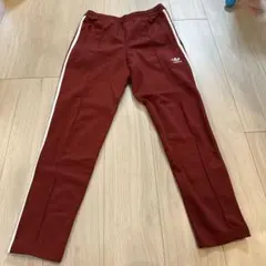adidas美品 バーガンディ ジャージパンツ サイドストライプ