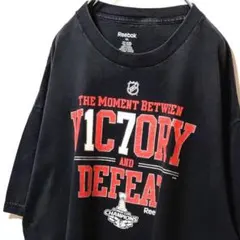リーボックNHL V1C7ORY &ディフィート Tシャツブラック黒XL古着
