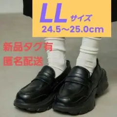 【新品タグ有】田中里奈 mysacloset 厚底 ローファー スニーカー 黒のサムネイル