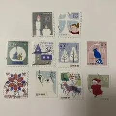 使用済切手 グリーティング・冬10種完 2015