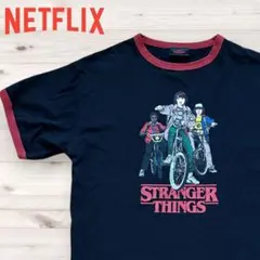 Netflix ストレンジャーシングス リンガーTシャツ 黒 フリーサイズ