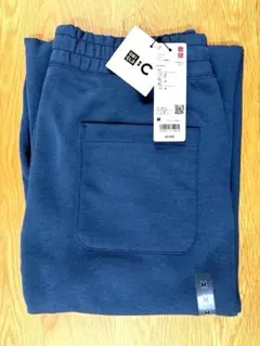 新品 UNIQLO C ユニクロ C スウェットワイドパンツ ブルー 丈長め M
