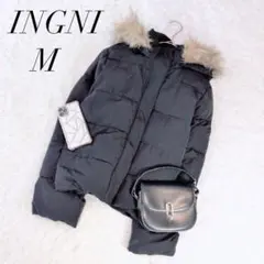 イング/中綿ブルゾン/ファー付き/フード/ショート丈/Mサイズ/黒☘️