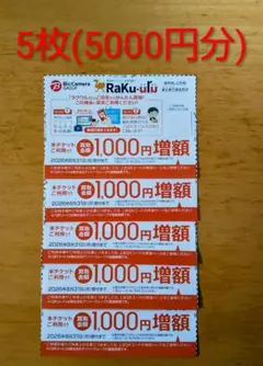 ラクウル RaKu-uru 買取金額1000円増額チケット 5枚