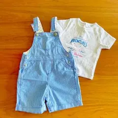 美品　オーバーオール サロペット Tシャツセット　80cm