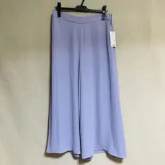 新品　UNIQLO ユニクロ　シフォンスリット　スカートパンツ　パープル