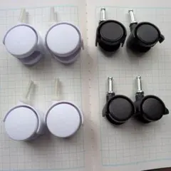家具用 差し込み式キャスター 4個セット ホワイト約40mm　ブラック約30mm