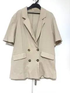 ingniベージュ ダブルブレスト テーラードジャケット M