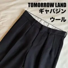 トゥモローランドギャバジンウールインプリーツワイドトラウザーソリッドネイビー濃紺のサムネイル