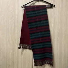 カシミヤ マフラー チェック柄 赤 リバーシブル