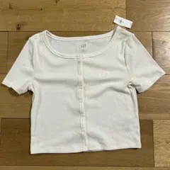 【新品タグ付】GAP ギャップ リブ ヘンリーネック Tシャツ ホワイト XS