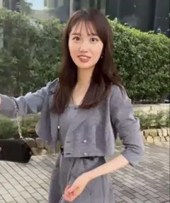 ロングジャケットワンピース　ネイビー　レア