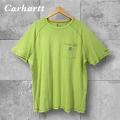 カーハート FORCE ポケT XL ライムグリーン 黄緑 ワンポイントロゴ古着