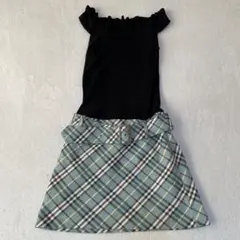 バーバリーブルーレーベル　ノースリーブ　ワンピース　ノバチェック　ニット　38