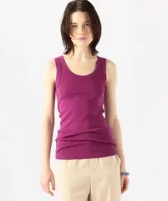MACPHEE tomorrowlandシルキーフライス タンクトップ パープルのサムネイル
