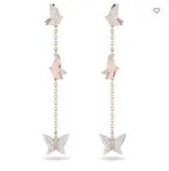 Swarovski Lilia ドロップピアス バタフライ　ローズゴールドのサムネイル