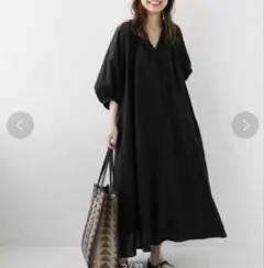 JOURNAL STANDARD relume ギャザーワンピース ブラック