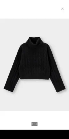 GU パフィータッチクロップドタートルネックセーター（長袖）