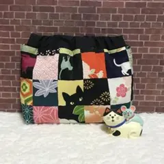 和モダン☆カラフル市松黒猫さん