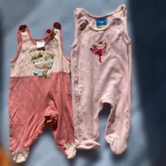 60cm 足付きロンパース　サロペット　2点セット　女の子