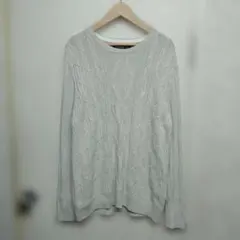 W772 NAUTICA コットンニット プルオーバー ライトグレー