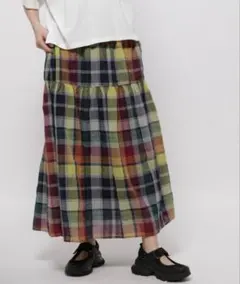 niko and ... マルチカラー チェック フレアスカート