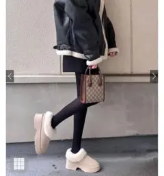 厚底ムートンショートブーツ