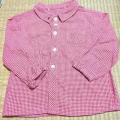 24時までタイムセールfamiliarチェック長袖シャツ80