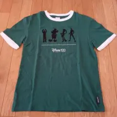 【M】ディズニー　100周年　リンガー　Tシャツ　緑　白　グリーンのサムネイル