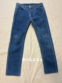 ポールスミス　コーデュロイパンツ リペア加工 インディゴブルー　パッチワーク　M