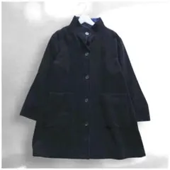 シンプルライフ ウールライク メルトンコート 紺 ネイビー