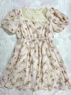 earth music&ecology 花柄フレアワンピース ピンク