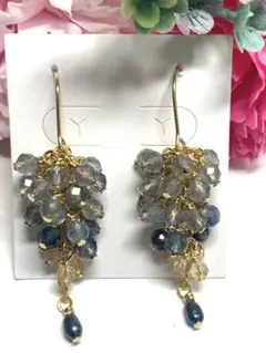 天然石ラブラドライト　ディープブルーアクアマリン　シトリン　淡水真珠No.Ｂ53