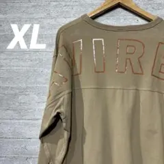 【AVIREX】トレーナー　デカロゴ　スウェット　ベージュ　XL