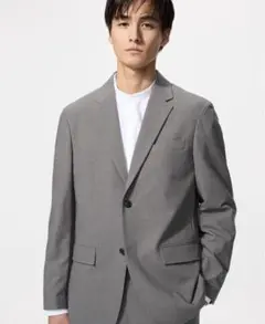 未使用級✨】UNIQLO 感動ジャケット L グレー ウールライク メンズ